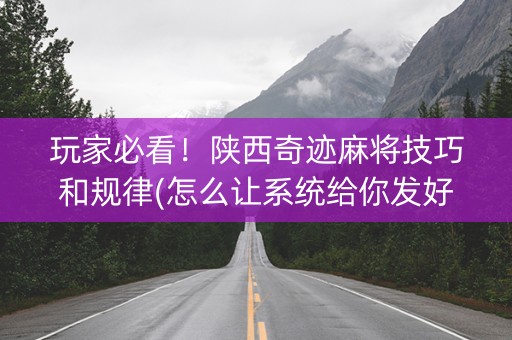 玩家必看！陕西奇迹麻将技巧和规律(怎么让系统给你发好牌)
