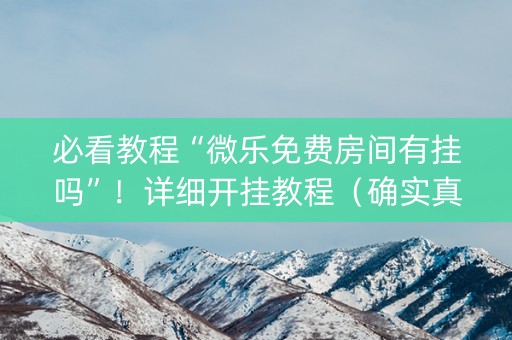 必看教程“微乐免费房间有挂吗”！详细开挂教程（确实真的有挂)-知乎