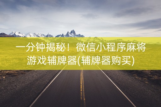 一分钟揭秘！微信小程序麻将游戏辅牌器(辅牌器购买)