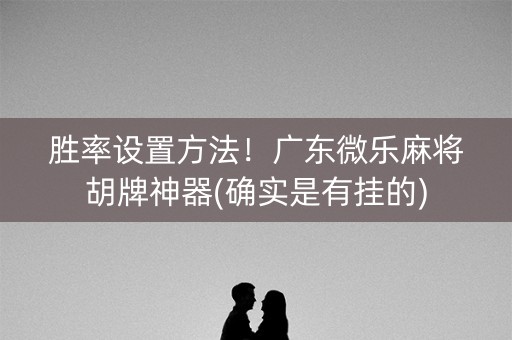 胜率设置方法！广东微乐麻将胡牌神器(确实是有挂的)