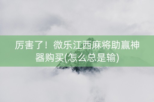 厉害了！微乐江西麻将助赢神器购买(怎么总是输)