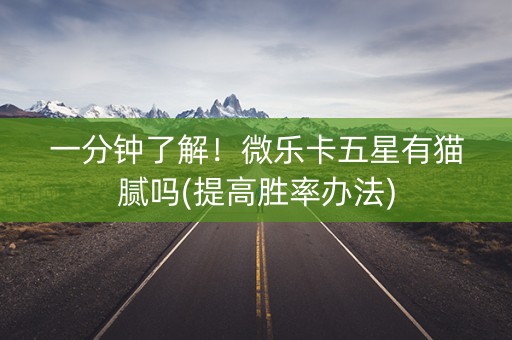 一分钟了解！微乐卡五星有猫腻吗(提高胜率办法)
