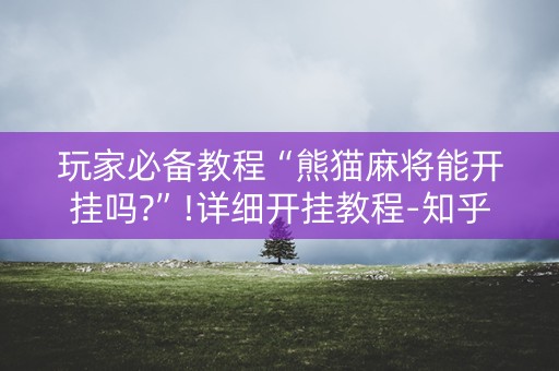 玩家必备教程“熊猫麻将能开挂吗?”!详细开挂教程-知乎