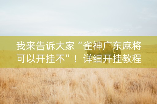 我来告诉大家“雀神广东麻将可以开挂不”！详细开挂教程（确实真的有挂)-知乎