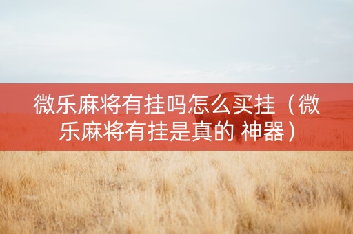 微乐麻将有挂吗怎么买挂（微乐麻将有挂是真的 神器）