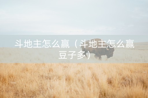 斗地主怎么赢（斗地主怎么赢豆子多）
