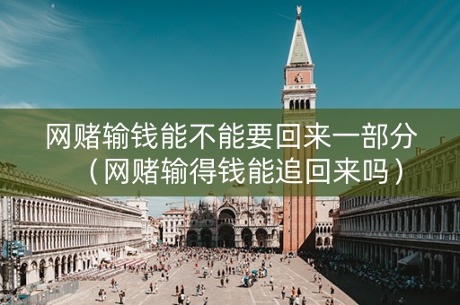 网赌输钱能不能要回来一部分（网赌输得钱能追回来吗）