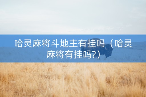 哈灵麻将斗地主有挂吗（哈灵麻将有挂吗?）