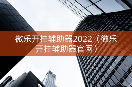 微乐开挂辅助器2022（微乐开挂辅助器官网）