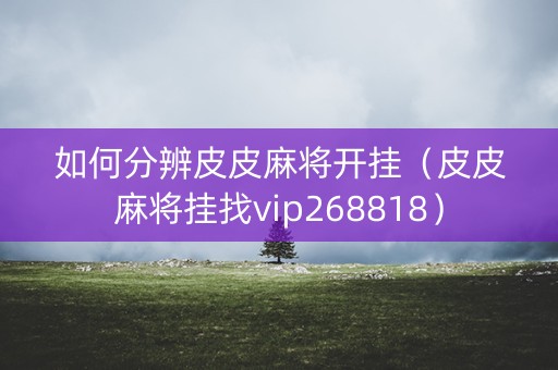 如何分辨皮皮麻将开挂（皮皮麻将挂找vip268818）