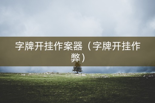 字牌开挂作案器（字牌开挂作弊）