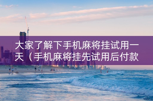 大家了解下手机麻将挂试用一天（手机麻将挂先试用后付款吗）