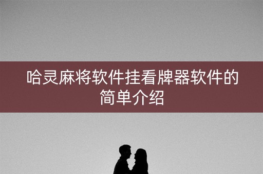哈灵麻将软件挂看牌器软件的简单介绍
