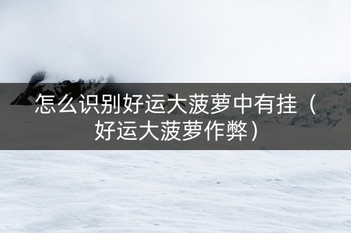 怎么识别好运大菠萝中有挂（好运大菠萝作弊）