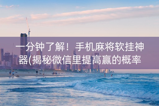 一分钟了解！手机麻将软挂神器(揭秘微信里提高赢的概率)