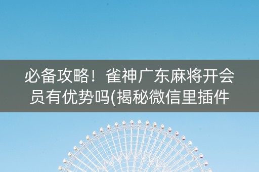 必备攻略！雀神广东麻将开会员有优势吗(揭秘微信里插件下载)