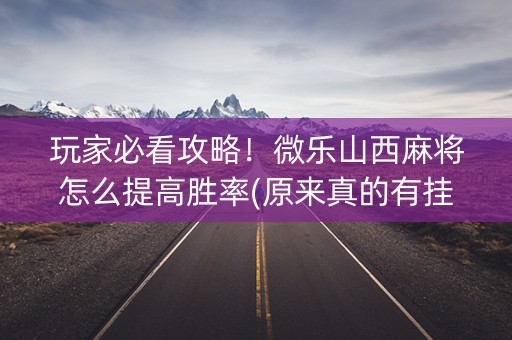 玩家必看攻略！微乐山西麻将怎么提高胜率(原来真的有挂)