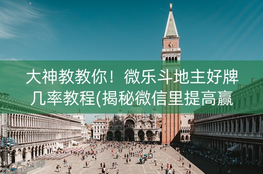 大神教教你！微乐斗地主好牌几率教程(揭秘微信里提高赢的概率)