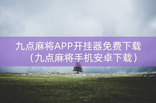 九点麻将APP开挂器免费下载（九点麻将手机安卓下载）