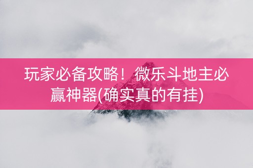 玩家必备攻略！微乐斗地主必赢神器(确实真的有挂)
