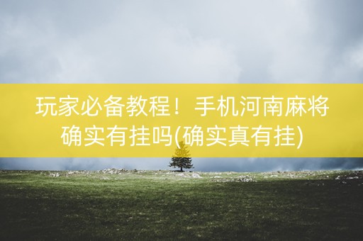 玩家必备教程！手机河南麻将确实有挂吗(确实真有挂)