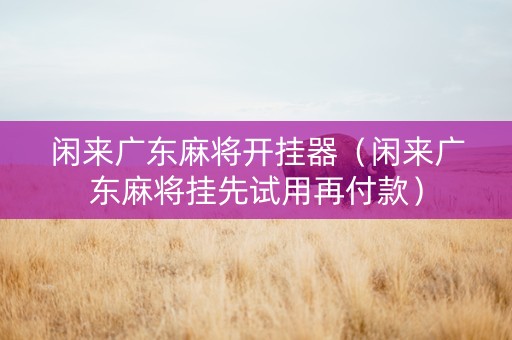 闲来广东麻将开挂器（闲来广东麻将挂先试用再付款）