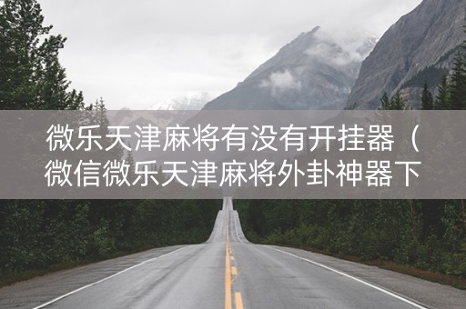 微乐天津麻将有没有开挂器（微信微乐天津麻将外卦神器下载安装）