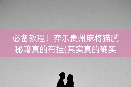 必备教程！弈乐贵州麻将猫腻秘籍真的有挂(其实真的确实有挂)