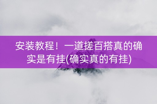 安装教程！一道搓百搭真的确实是有挂(确实真的有挂)