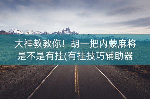 大神教教你！胡一把内蒙麻将是不是有挂(有挂技巧辅助器)
