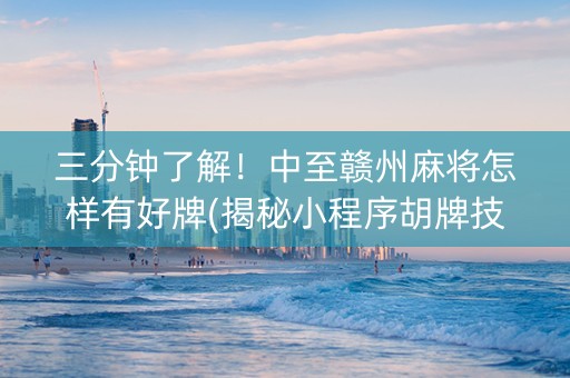 三分钟了解！中至赣州麻将怎样有好牌(揭秘小程序胡牌技巧)