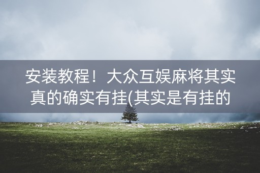 安装教程！大众互娱麻将其实真的确实有挂(其实是有挂的)