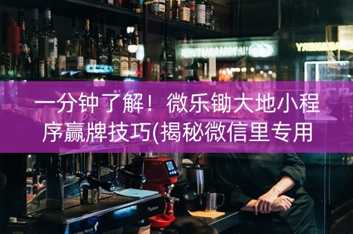 一分钟了解！微乐锄大地小程序赢牌技巧(揭秘微信里专用神器)