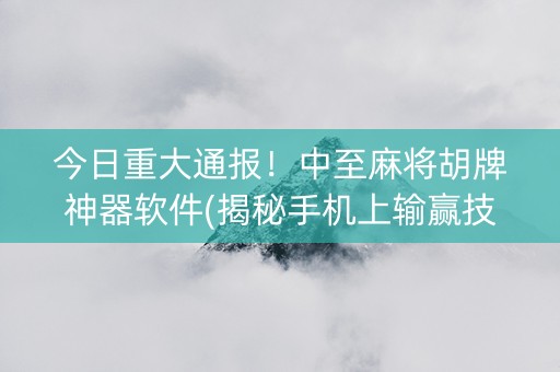 今日重大通报！中至麻将胡牌神器软件(揭秘手机上输赢技巧)