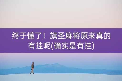 终于懂了！旗圣麻将原来真的有挂呢(确实是有挂)
