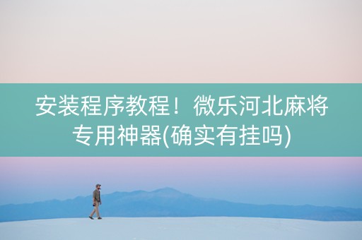 安装程序教程！微乐河北麻将专用神器(确实有挂吗)