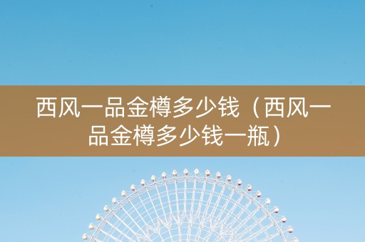 西风一品金樽多少钱（西风一品金樽多少钱一瓶）