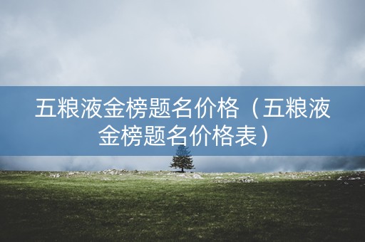五粮液金榜题名价格（五粮液金榜题名价格表）