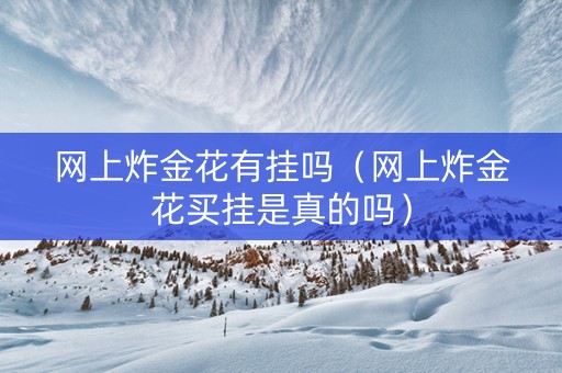 网上炸金花有挂吗（网上炸金花买挂是真的吗）