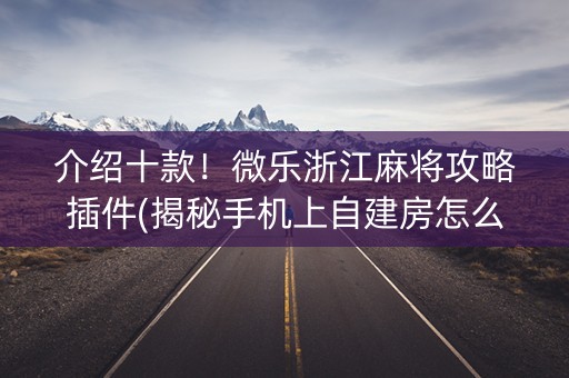 介绍十款！微乐浙江麻将攻略插件(揭秘手机上自建房怎么赢)