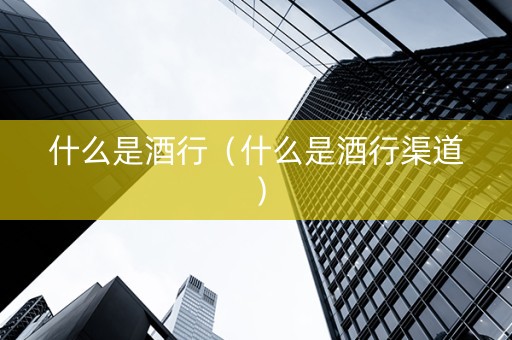 什么是酒行（什么是酒行渠道）