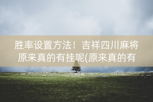 胜率设置方法！吉祥四川麻将原来真的有挂呢(原来真的有挂)