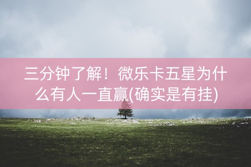 三分钟了解！微乐卡五星为什么有人一直赢(确实是有挂)