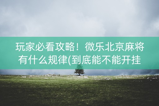 玩家必看攻略！微乐北京麻将有什么规律(到底能不能开挂)