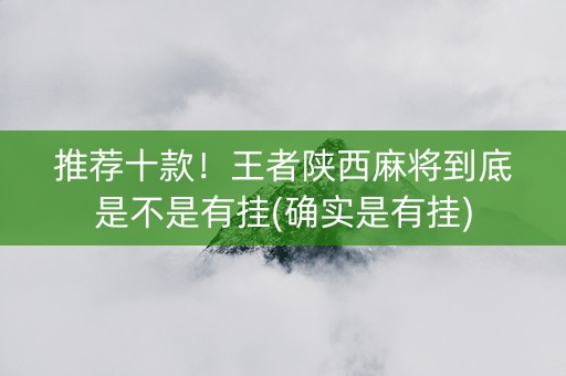 推荐十款！王者陕西麻将到底是不是有挂(确实是有挂)