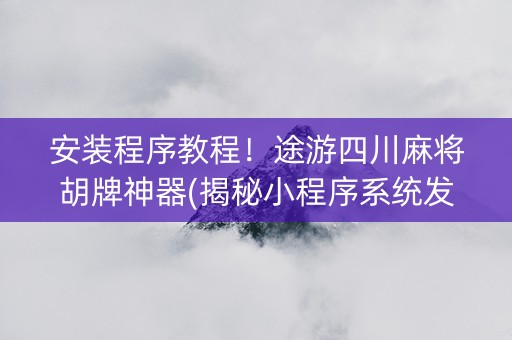 安装程序教程！途游四川麻将胡牌神器(揭秘小程序系统发好牌)
