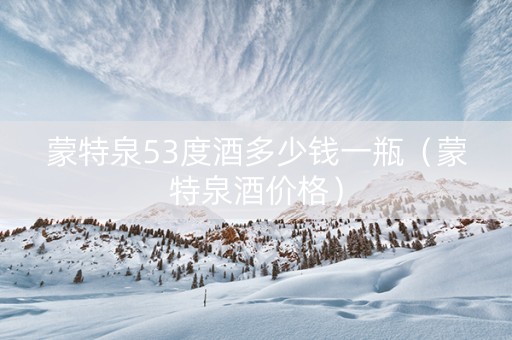 蒙特泉53度酒多少钱一瓶（蒙特泉酒价格）