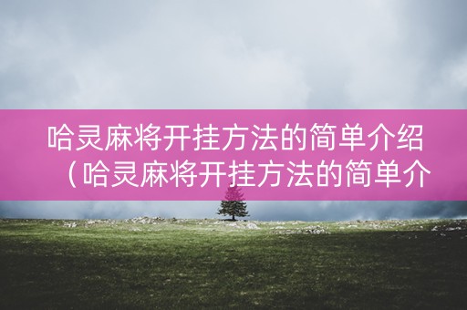 哈灵麻将开挂方法的简单介绍（哈灵麻将开挂方法的简单介绍视频）