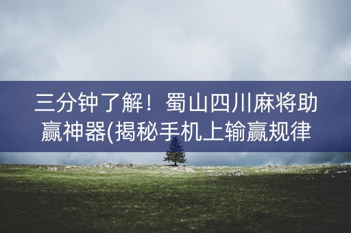 三分钟了解！蜀山四川麻将助赢神器(揭秘手机上输赢规律)