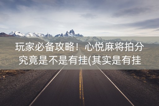 玩家必备攻略！心悦麻将拍分究竟是不是有挂(其实是有挂的)